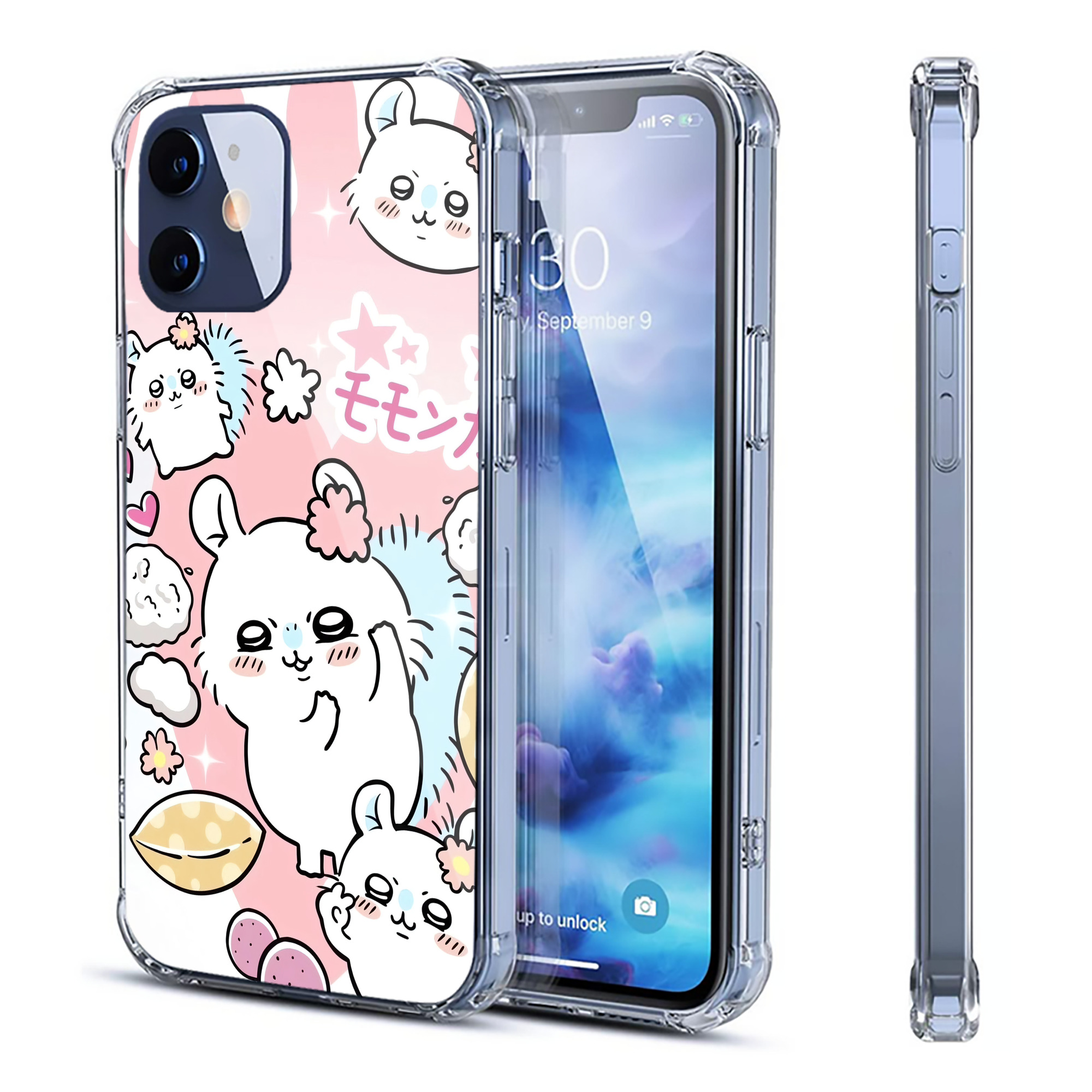 （画像用） ちいかわ Chii-kawa 【iPhone 12シリーズ対応】透明スマホケース（クリアソフトケース）
